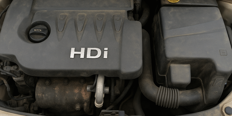 Moteur 1.4 HDi Citroën C3 capot ouvert